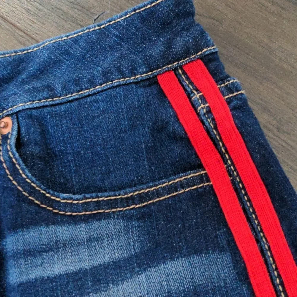 NoBo No Boundaries Denim‎ Skirt with Red Stripes size 5
